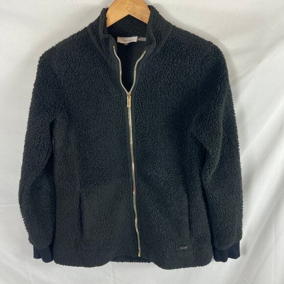Calvin Klein Fuzzy Zip Up Sweater Jacket Size Small - Picture 1 of 6